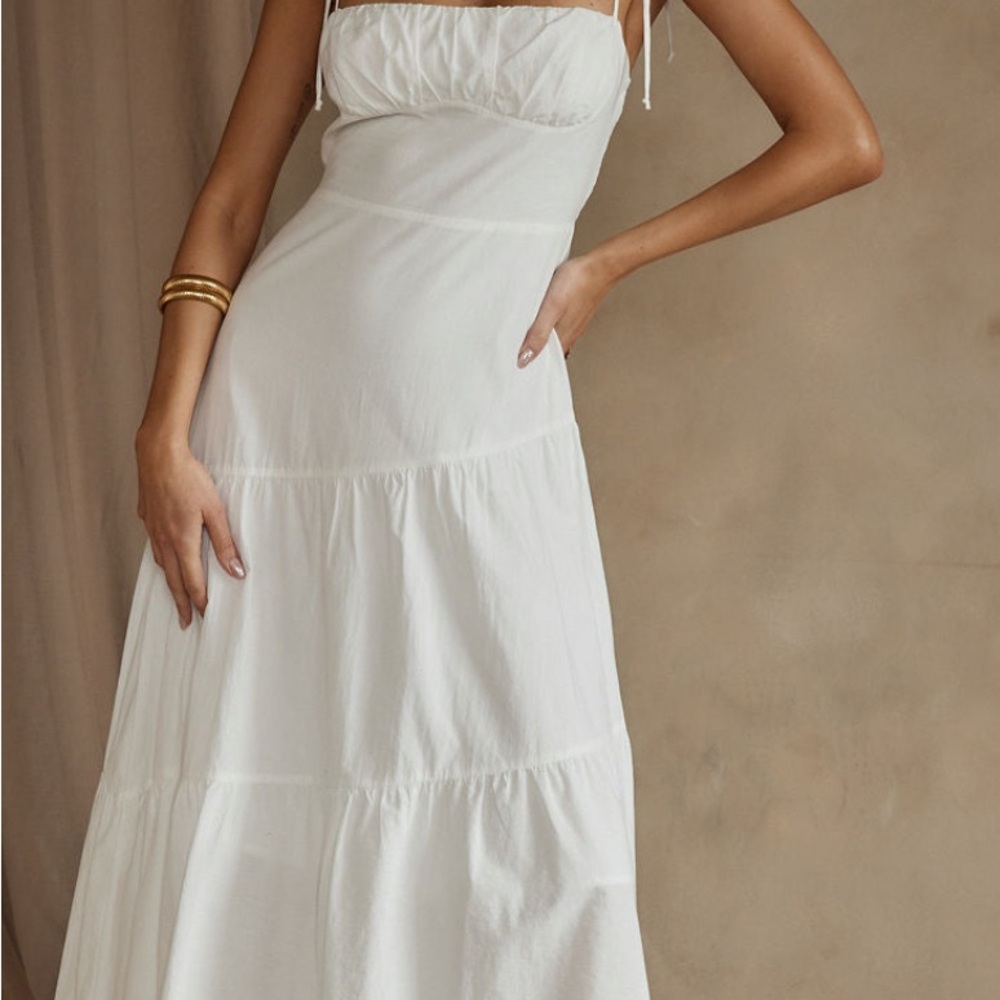 Magnolia White Linen Maxi Dress